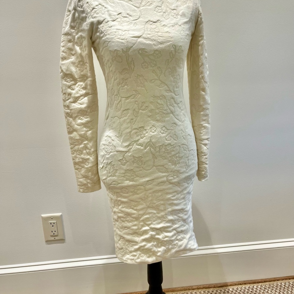 Cynthia Steffe Ivory Textured Long Sleeve Dress
